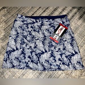 Blue & White Palm Leaves Printed Skort Womens Medium Costco